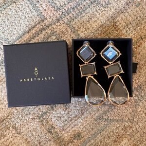 Abbey Glass Gold and Glass Drop Earrings